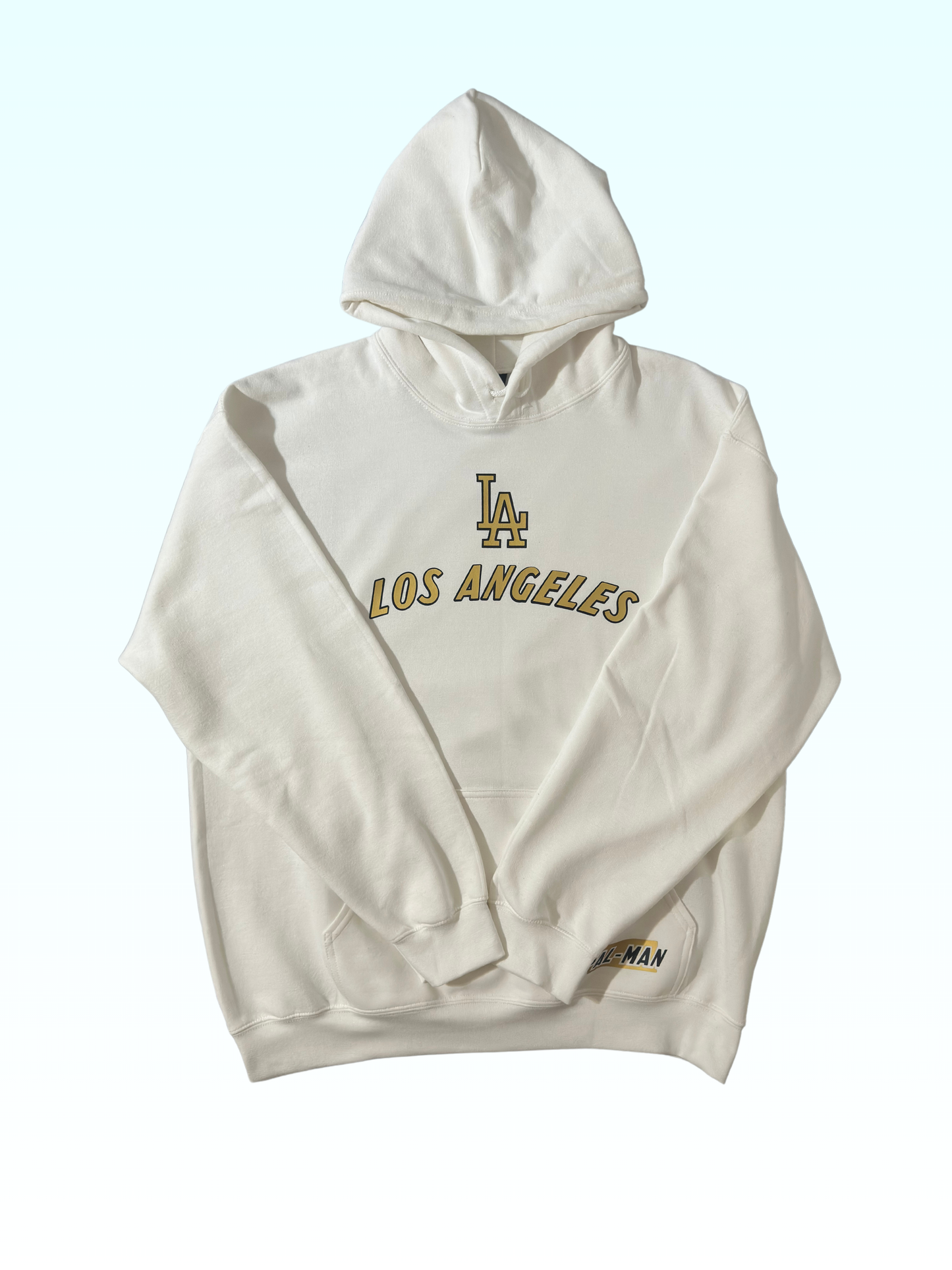 Los Angeles Unisex Hoodie | White Hoodie with Gold & Black LA Graphic